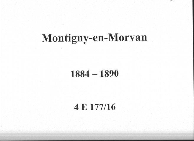 Montigny-en-Morvan : actes d'état civil.