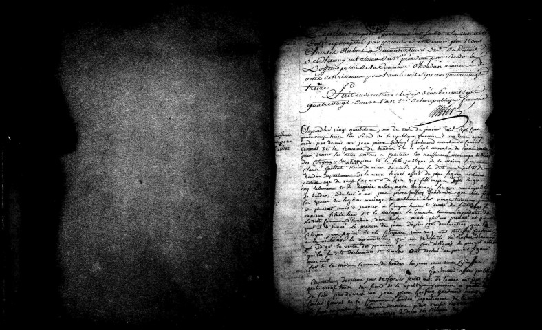 Oudan : actes d'état civil.