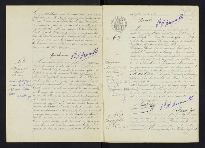 Isenay : actes d'état civil.