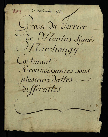 Fief de Montat à Saint-Maurice : terrier.