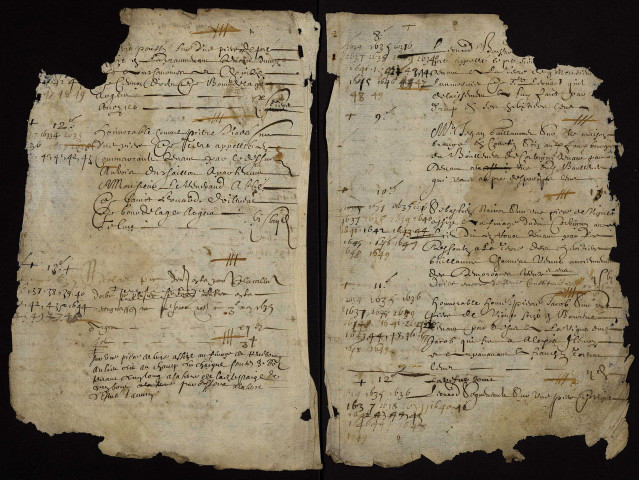 Fief de La Motte à Héry : recueils de lièves terrier avec table nominative.