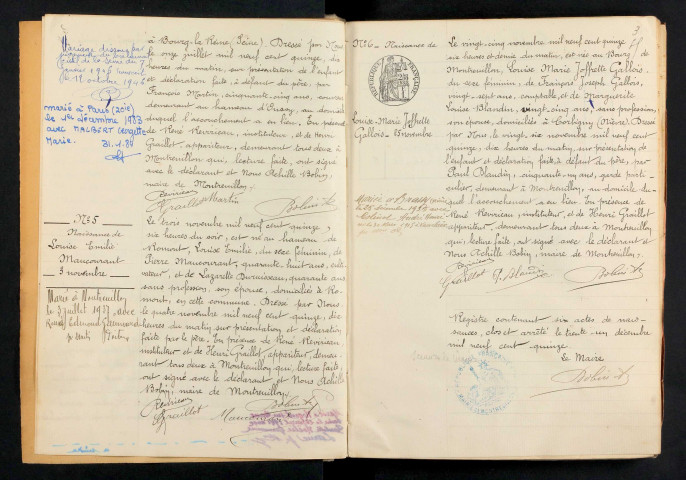 Montreuillon : actes d'état civil.