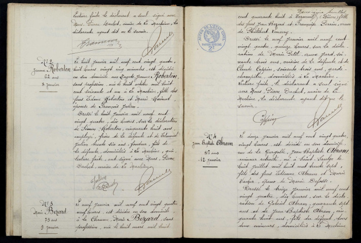 La Machine : actes d'état civil (décès).