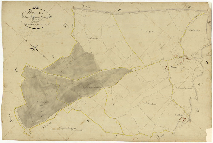 Limanton, cadastre ancien : plan parcellaire de la section C dite de Bernay, feuille 2