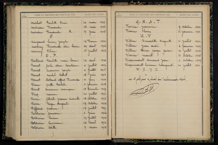 Saint-Aubin-les-Forges : table décennale.