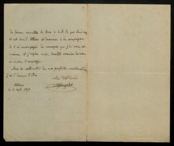 RANGABE, poète grec, à Athènes : 1 lettre, manuscrit.
