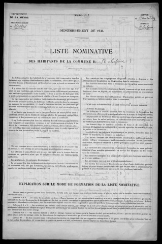 Saint-Sulpice : recensement de 1936