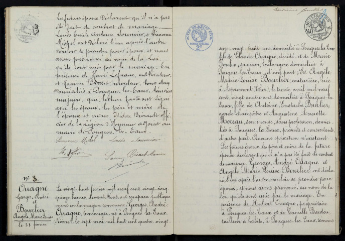 Pougues-les-Eaux : actes d'état civil (mariages).