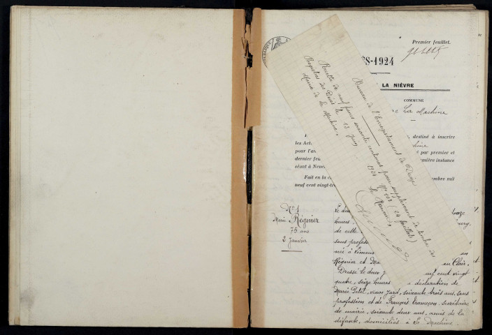 La Machine : actes d'état civil (décès).