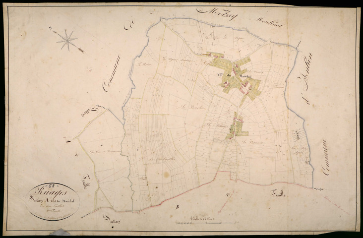 Ruages, cadastre ancien : plan parcellaire de la section A dite du Maréchal, feuille 2