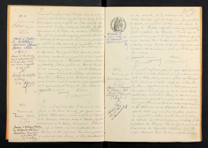 Onlay : actes d'état civil.