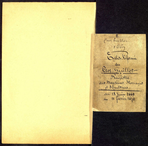 Varennes-lès-Narcy (Eglise réformée du Crot-Guillot) : registres paroissiaux.