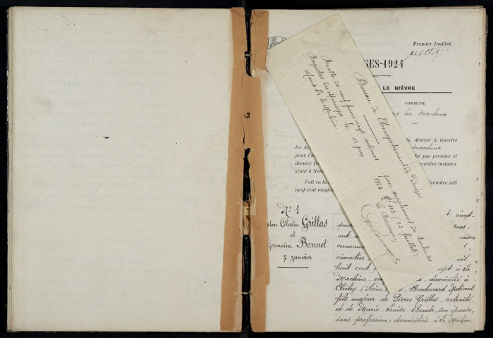 La Machine : actes d'état civil (mariages).