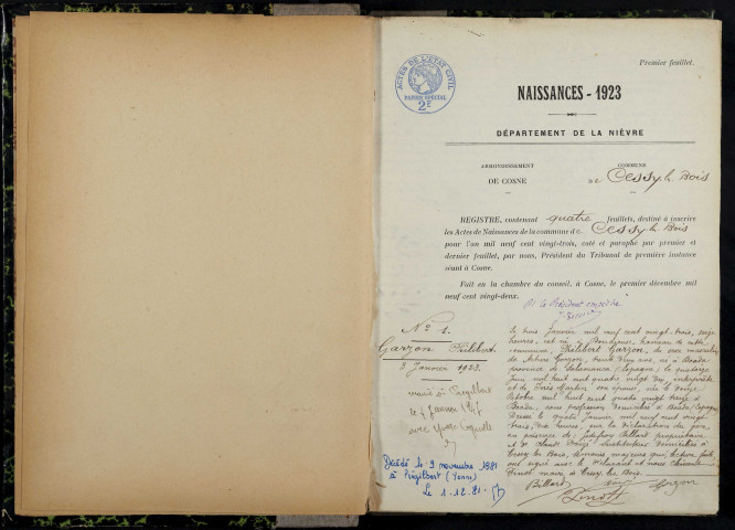 Cessy-les-Bois : actes d'état civil.