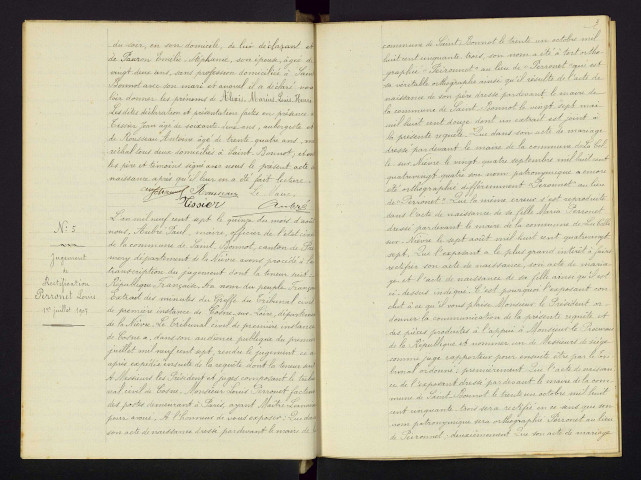 Saint-Bonnot : actes d'état civil, table décennale.