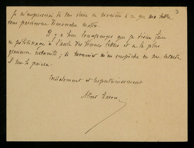 MARON (Albert), critique au Journal de la Nièvre (1848-1908) : 3 lettres.