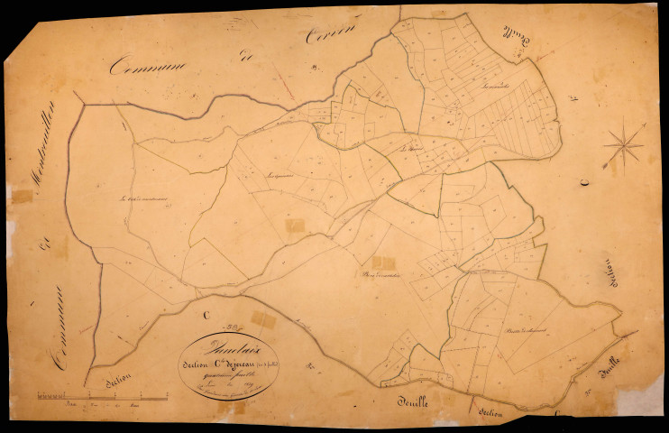 Vauclaix, cadastre ancien : plan parcellaire de la section C dite de Jerault, feuille 4