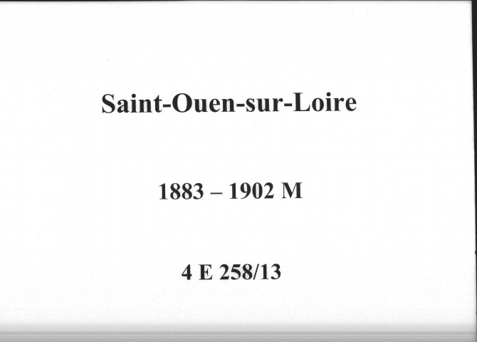 Saint-Ouen-sur-Loire : actes d'état civil (mariages).
