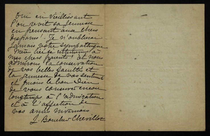 BOUCHER-CHEVILLOT (Julie), à Nevers : 2 lettres.