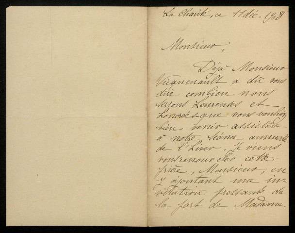 PINSART (E.), directrice du pensionnat Sainte-Marie à La Charité-sur-Loire (Nièvre) : 1 lettre.