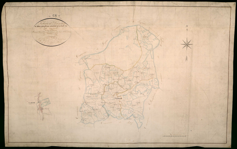 Saint-Amand-en-Puisaye, cadastre ancien : tableau d'assemblage
