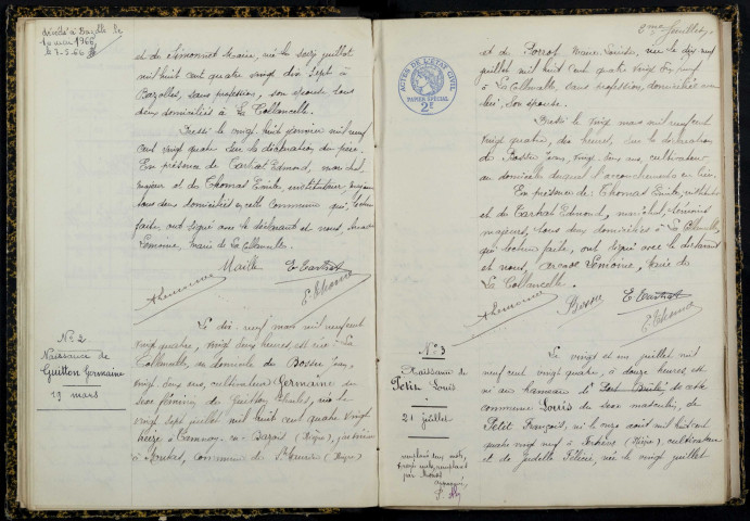 La Collancelle : actes d'état civil.