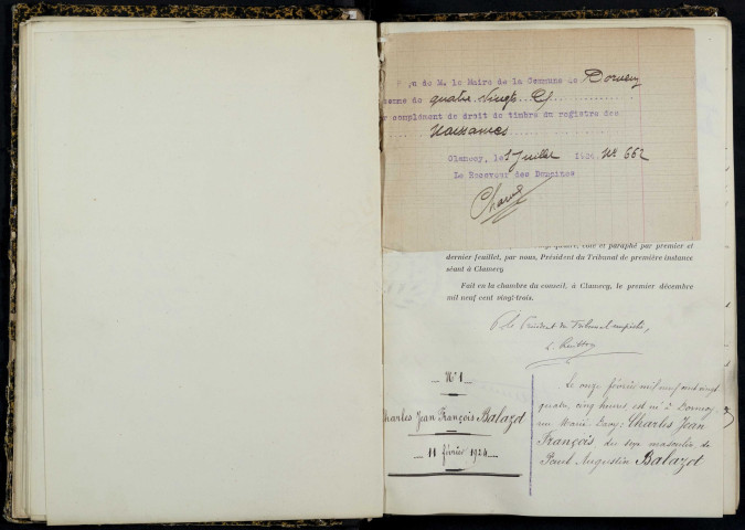 Dornecy : actes d'état civil.