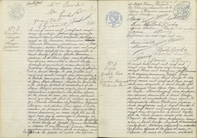 Saint-Saulge : actes d'état civil (mariages).