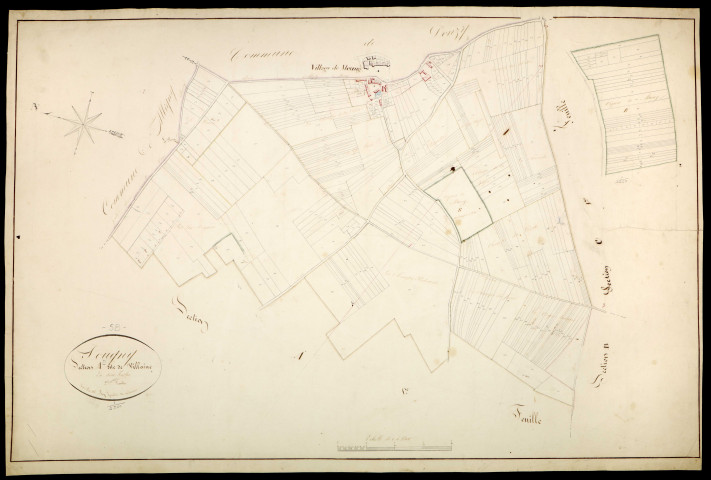 Pougny, cadastre ancien : plan parcellaire de la section A dite de Villaines, feuille 2