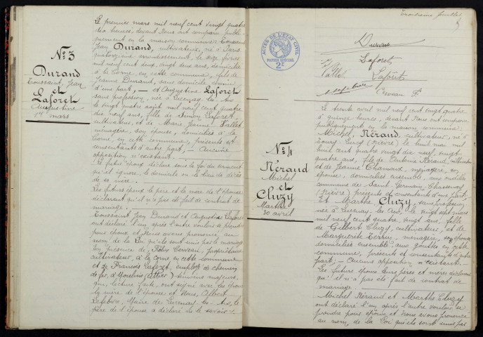 Lucenay-lès-Aix : actes d'état civil (mariages).