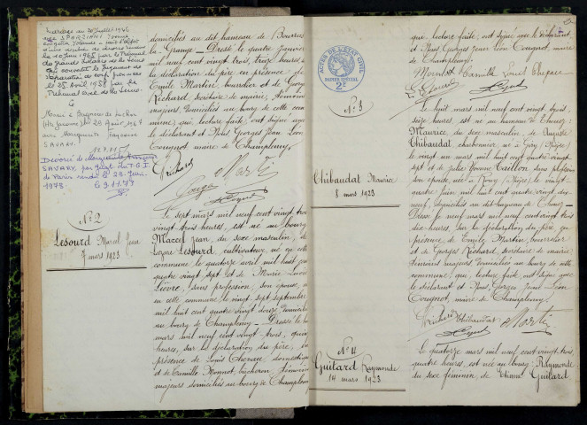 Champlemy : actes d'état civil.
