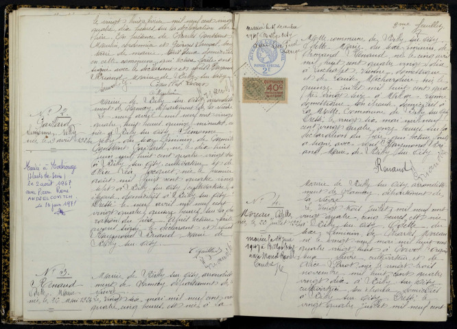 Billy-sur-Oisy : actes d'état civil.