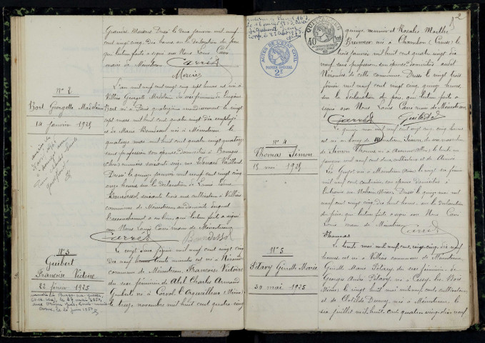 Menestreau : actes d'état civil.
