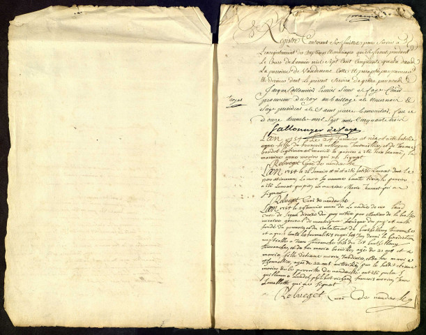 Vandenesse : registres paroissiaux.