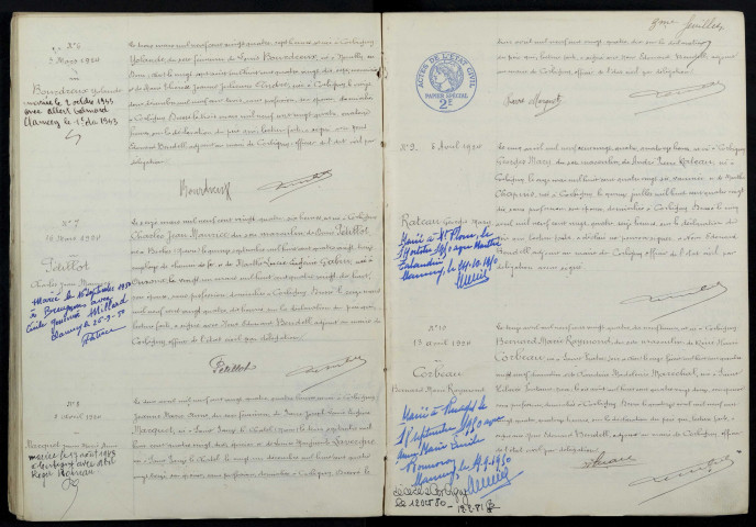 Corbigny : actes d'état civil.