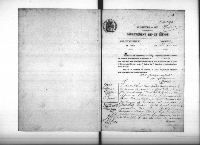 Saint-Vérain : actes d'état civil.