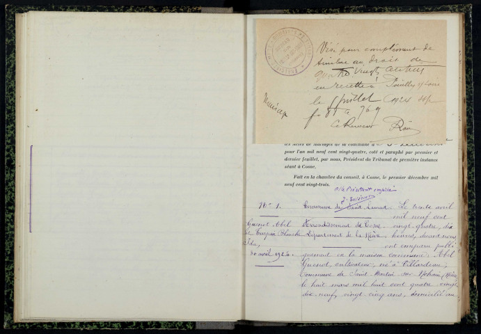 Saint-Laurent-l'Abbaye : actes d'état civil.