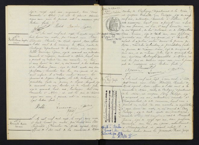 Mhère : actes d'état civil.