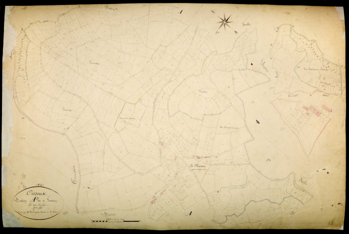 Ouroux-en-Morvan, cadastre ancien : plan parcellaire de la section A dite de Fonteny, feuille 2