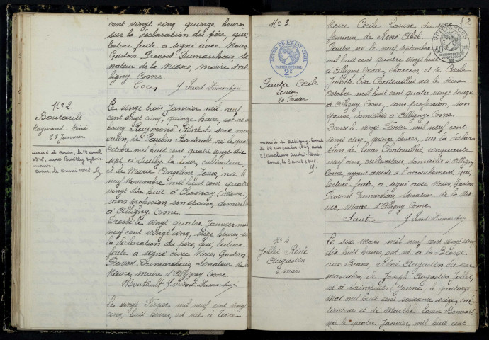 Alligny-Cosne : actes d'état civil.