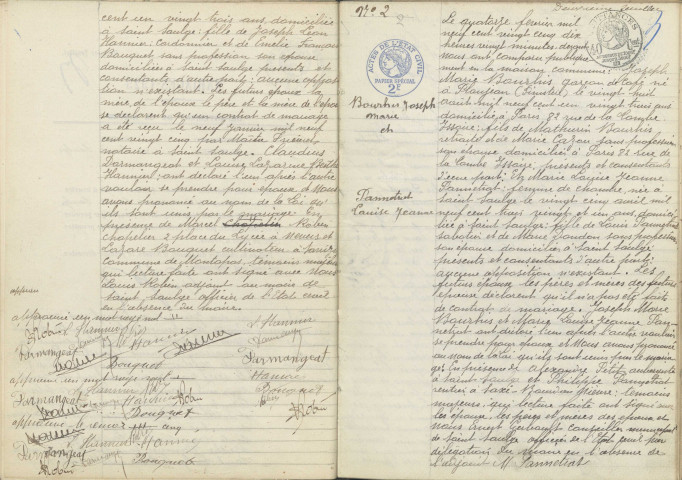 Saint-Saulge : actes d'état civil (mariages).