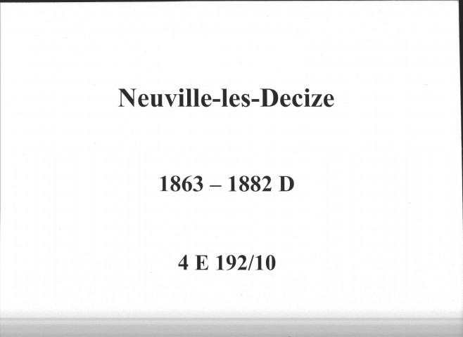 Neuville-les-Decize : actes d'état civil.