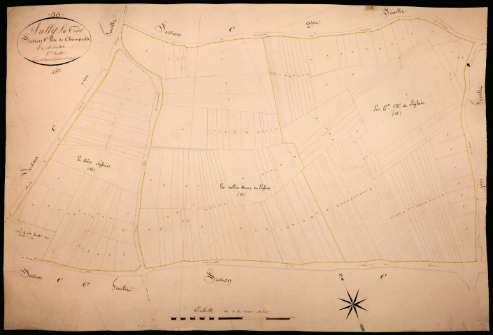 Suilly-la-Tour, cadastre ancien : plan parcellaire de la section C dite de Champcelée, feuille 5
