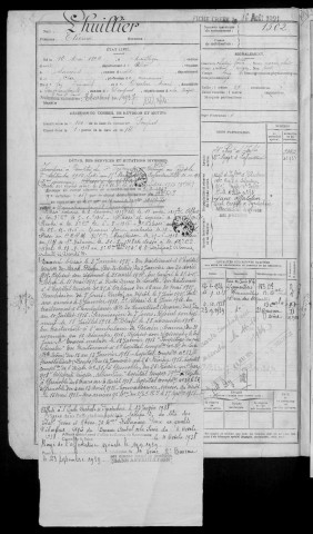 Bureau de Nevers, classe 1914 : fiches matricules n° 1501 à 1932