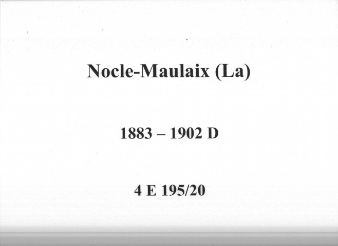 La Nocle-Maulaix : actes d'état civil (décès).