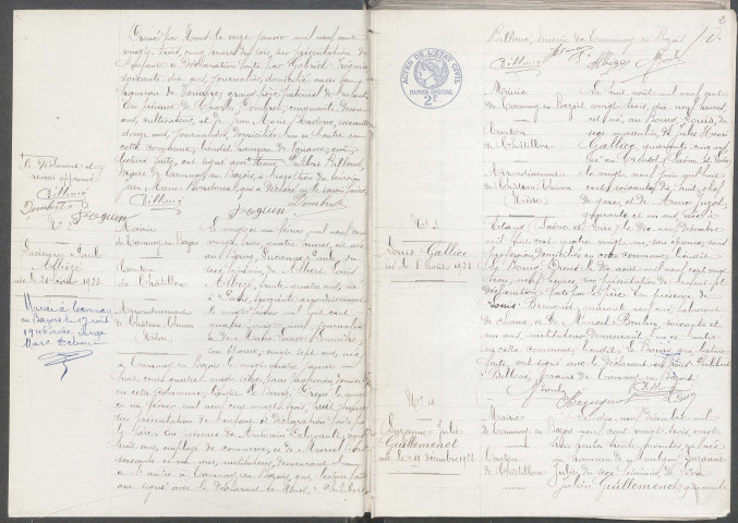 Tamnay-en-Bazois : actes d'état civil.