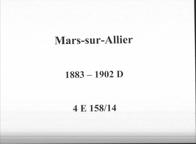 Mars-sur-Allier : actes d'état civil (décès).