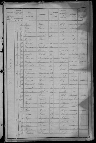 Alligny-Cosne : recensement de 1901