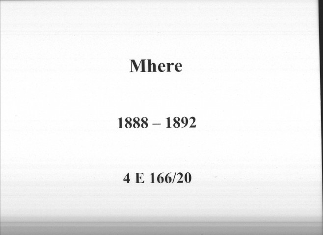 Mhère : actes d'état civil.