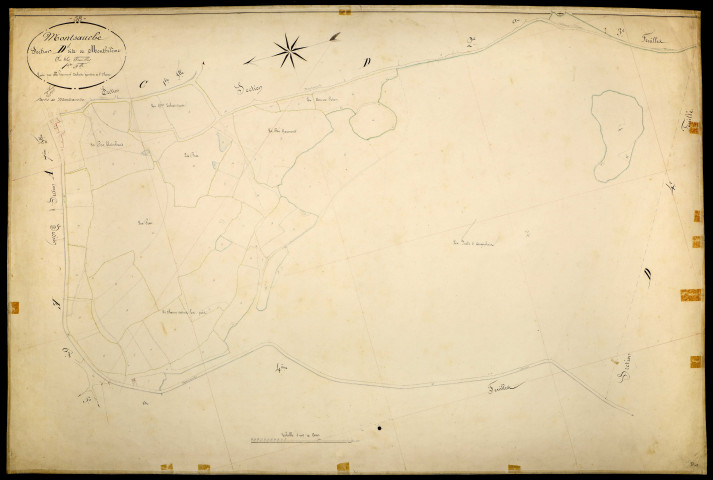 Montsauche-les-Settons, cadastre ancien : plan parcellaire de la section D dite de Montélesme, feuille 1